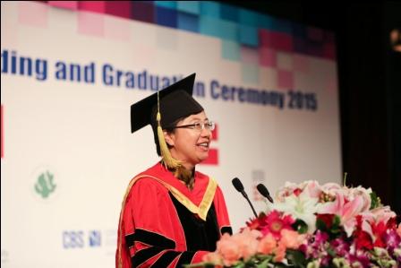 Prof. WANG Yanfen announcing the list of degree awardees.jpg